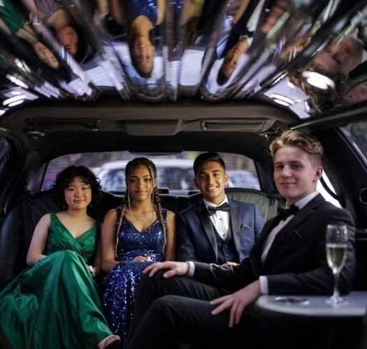 group prom limousine rental interior